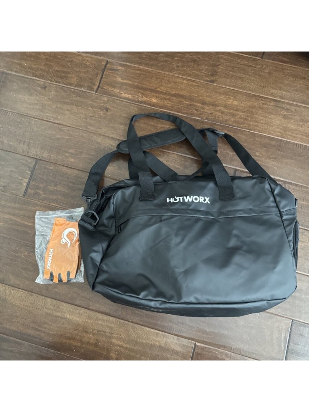 Hotworx Large Duffle Tote Gym Carry On Fitness Bag Plus Medium Gloves